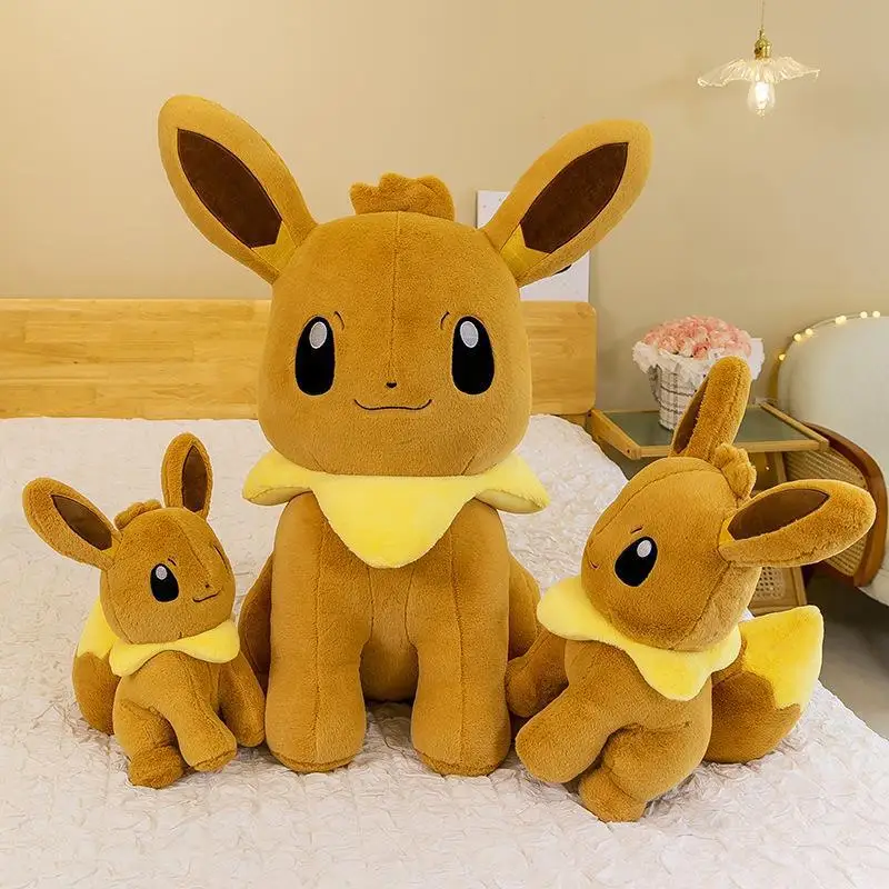 

Плюшевые игрушки Kawaii Pokemon Eevee, 40-75 см, мягкая кукла, набивные животные, аниме персонажи, плюши, мультяшная диванная подушка, милый подарок для детей