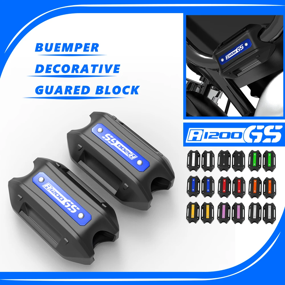 

25mm Engine Crash Bar Protection Bluemper Decorative Guared Block For BMW R 1200 GS LC R1200GS ADV R1250GS Adventure 2013-2021