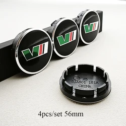 Elegant Car Wheel Hub Caps - Set of 4, Premium Rim Logo V Badge (V 56mm Hubcaps)