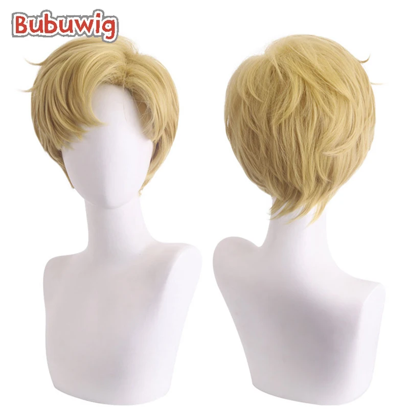 Bubuwig Synthetic Hair Haruka Ten'ou Sailor Uranus Cosplay Wigs Women Short Straight 28cm Blonde Party Wig Heat Resistant