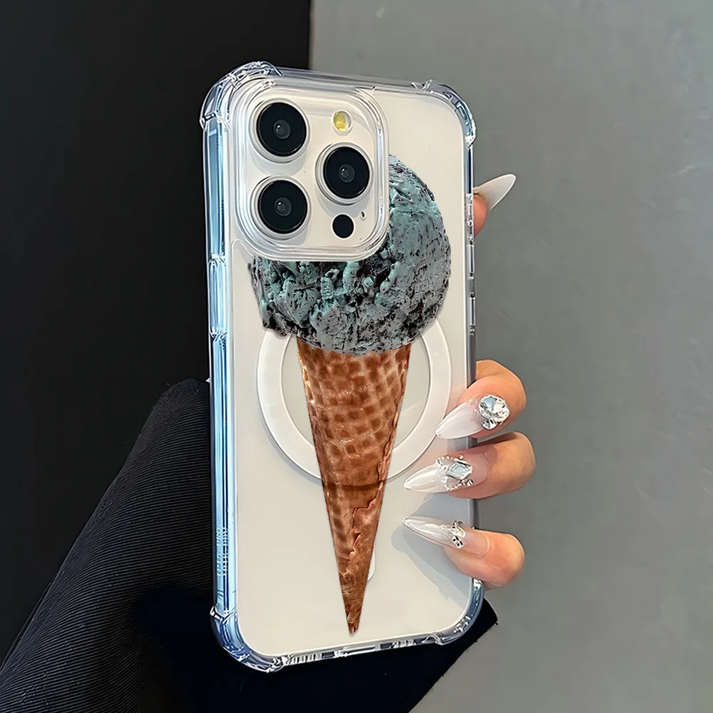 Magnetic Summer Vibe Cute Food Phone Case - Clear Anti-Fall Protective Cover