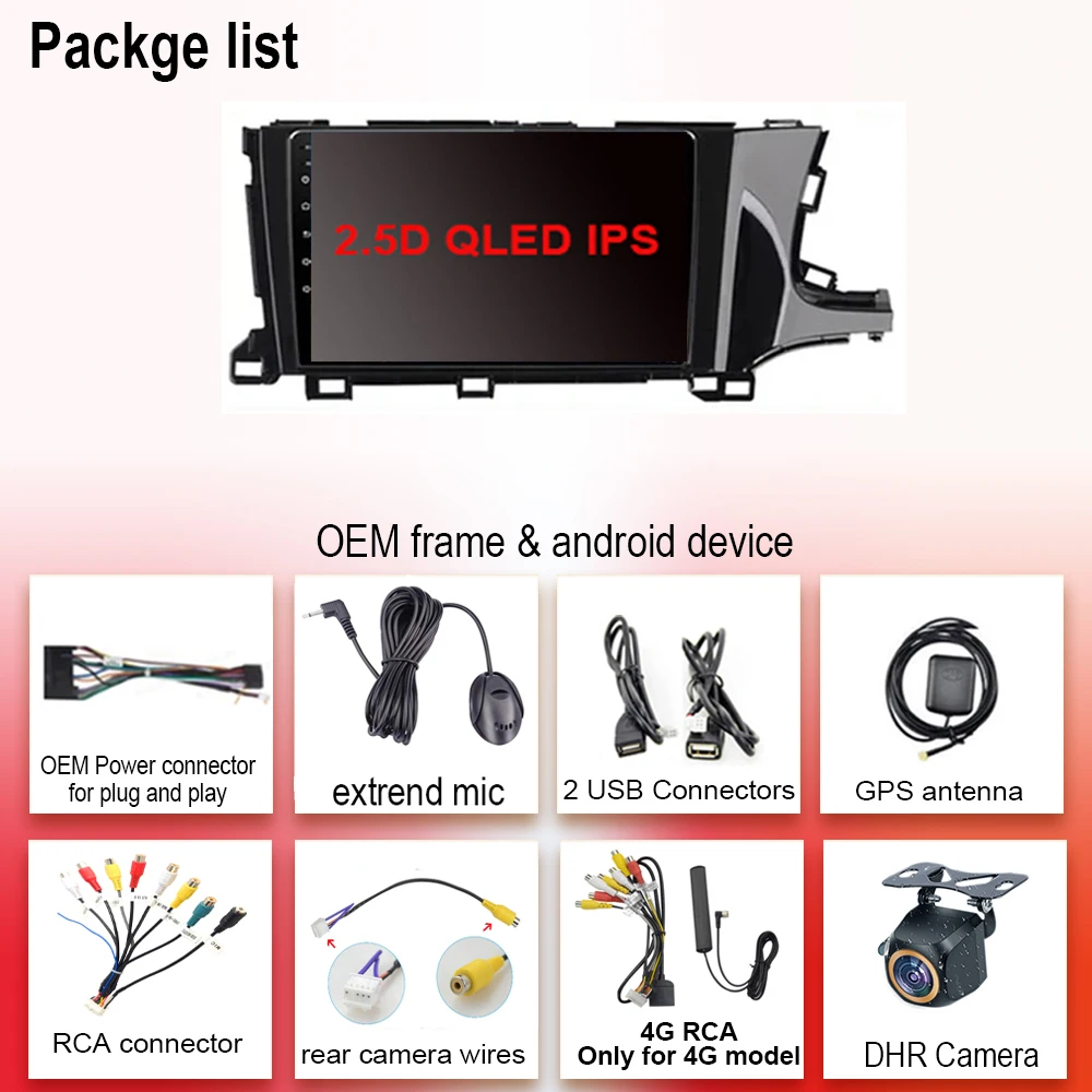 Carplay ȵ̵ 14 Car For Honda Shuttle 2 2015 - 2020 ڵ  ׷ Ƽ̵ ÷̾ GPS ׺̼ NO 2DIN DVD Dash Cam