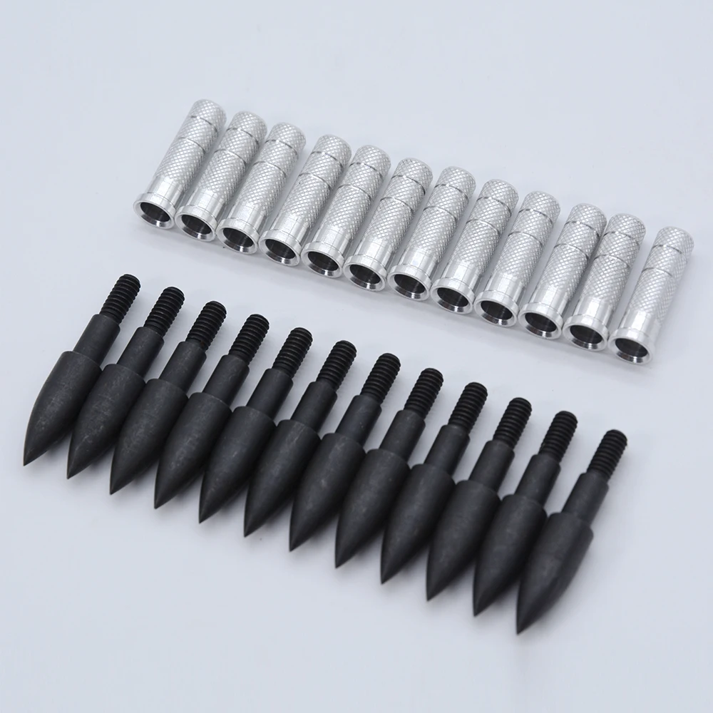 

100 Grain Arrow Broadheads Black ID6.2mm ＋Insert Aluminum Adapter Target Arrow Point Archery Arrow Head