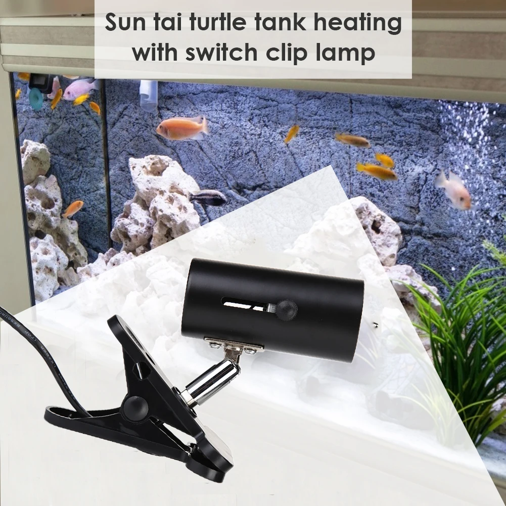 1PC E27 Bulb Clip Reptile Lamp Holder Metal Stand UVA+UVB Turtle Light Clamp with Switch Pet Habitat Heating Light Clip Cover - Image 4
