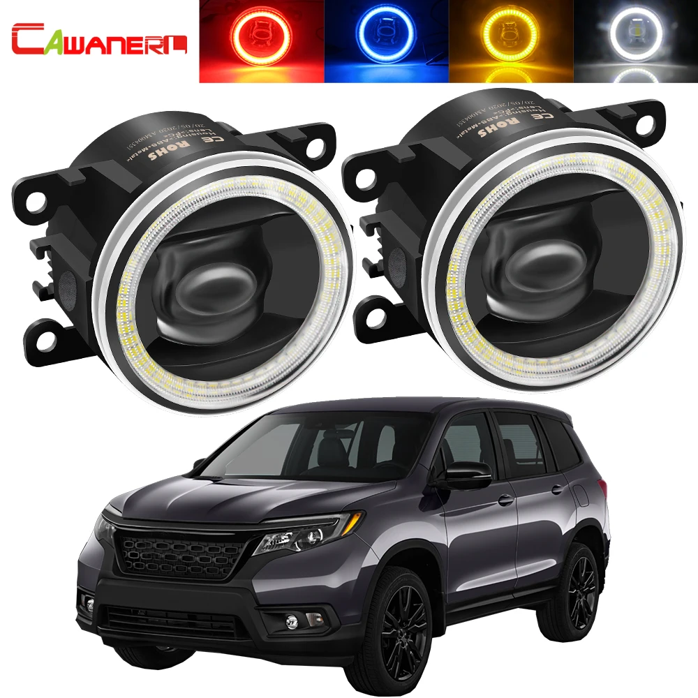 

2 X 40W Angel Eye Fog Light Assembly Car Front Bumper LED Fog Daytime Running Lamp DRL H11 12V For Honda Passport 2019 2020 2021