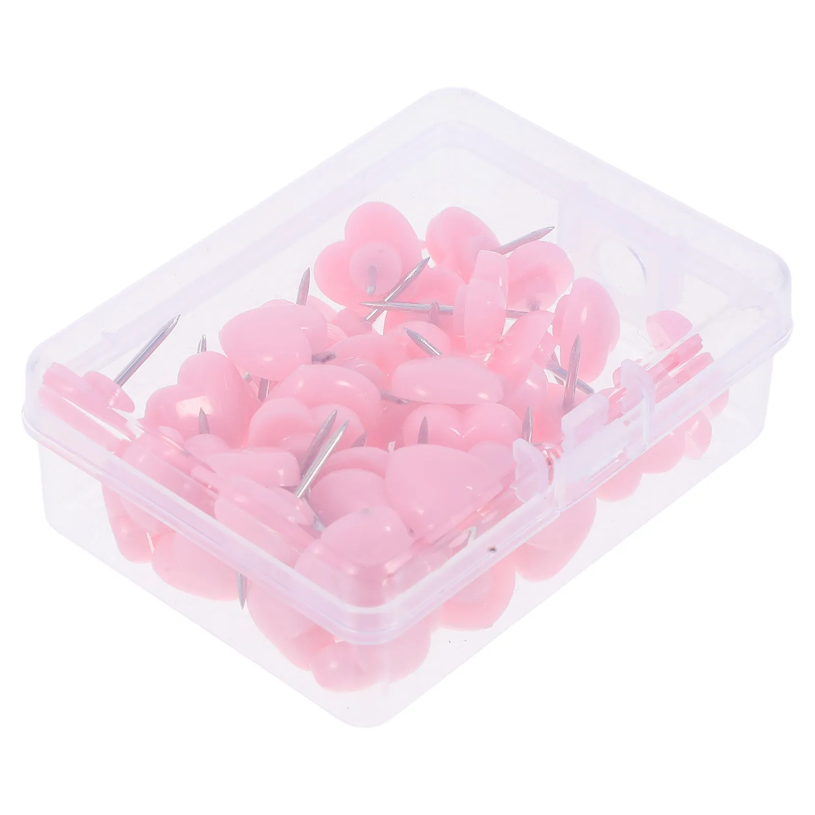 50Pcs 하트 푸시 핀 플라스틱 압정 장 플랫 헤드 핀 게시판 게시판 사무실 홈 학교 사용