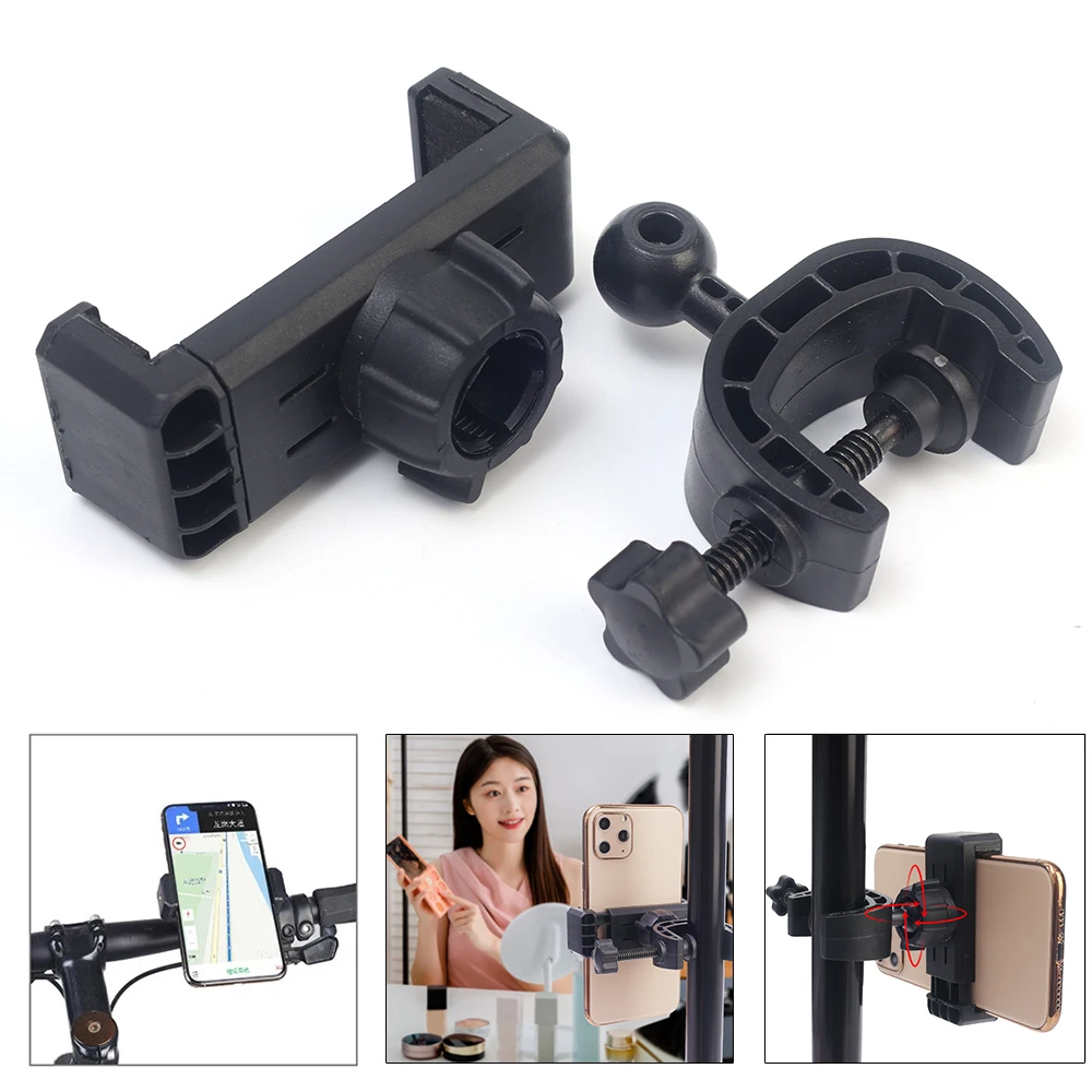 Universal Tripod Phone Holder - Adjustable Clip-on Mount for Webcast and Photography