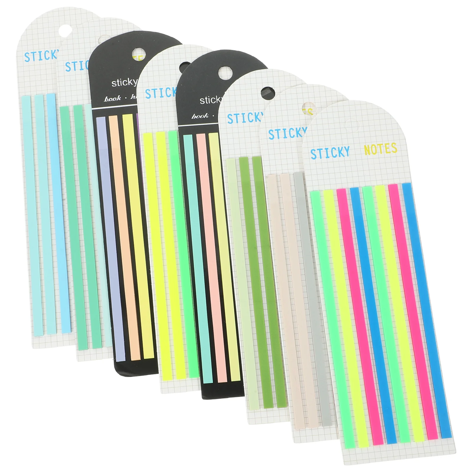 8 Sets Morandi Index Post Reading Strips Highlighter Bookmarks Color Tape Transparent Sticky Tabs Page Markers Cute for Books