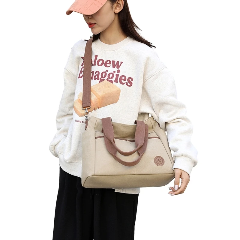 Canvas Bag Large Capacity Vintage Shopping Bag Versatile Shoulder Bag for Girl Women Fashion Handbag Crossbody Bag