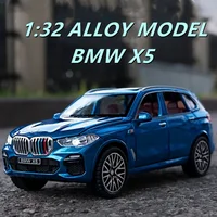 1:32 BMW X5 SUV Alloy Car Model Diecasts & Toy Vehicles Metal Toy Car Model Simulation Sound and Light Collection Gift 1