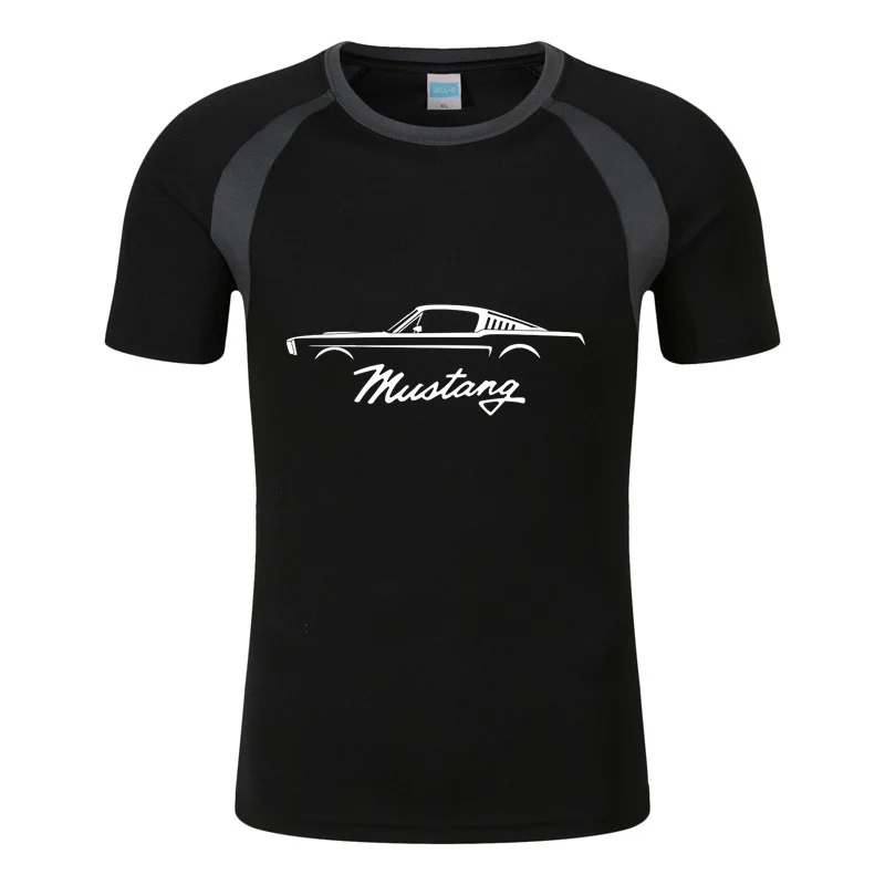 

2024 men's new Mustang logo summer eight-color short sleeve comfortable breathable round neck T-shirt Harajuku style jacket