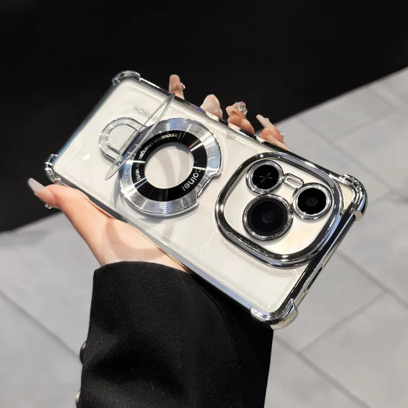 Luxury Plating Magnetic Bracket Shockproof Stand Holder Phone Case