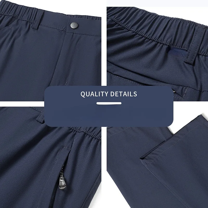 2023 Summer New Large Size Men Pants Big Size Ice Silk Stretch Breathable Straight Leg Pants Quick Dry loose long Trousers