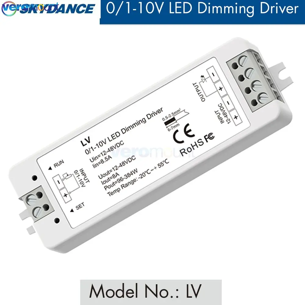Lv 0-10V Led Dimmer Dimmer Driver 2.4G Rf Eu Montaggio A Parete Touch Panel Telecomando Per 12V 24V Striscia Luminosa A Led Monocolore