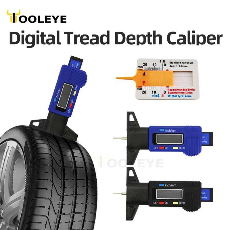 Digital Tread Depth Gauge For Car Tyre Tire Meter Thickness Gauges