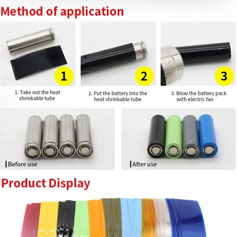 Durable PVC Heat Shrink Tube Battery Wrap - Assorted Sizes