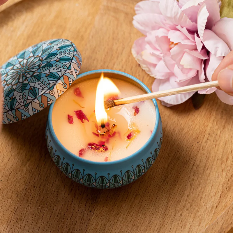 Soy Wax Scented Candle Tinplate Can Home Decoration