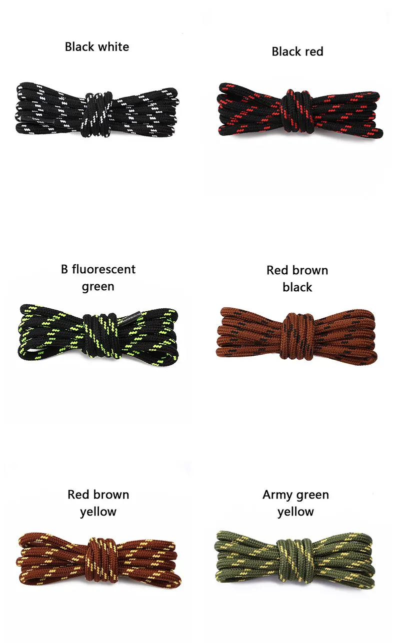 1 Paar Runde Schnürsenkel Modische Stiefel-Wanderschnürsenkel Blumen-Punkte Einfarbige Schnürsenkel Passend für Sportschuhe Polyester-Schnürsenkel – Detail 7