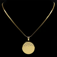 خمر الله مسلم العربية القرآن وسام قلادة للرجال النساء الفولاذ المقاوم للصدأ الفضة اللون الإسلامي سلسلة مجوهرات طوق XHXD617 2