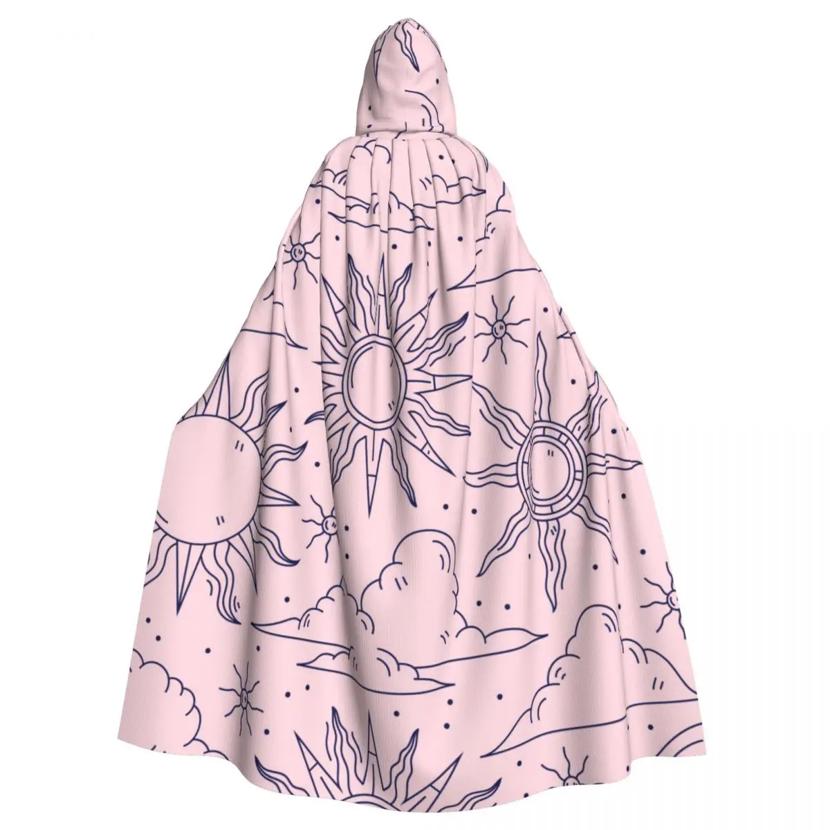 

Unisex Witch Party Reversible Hooded Adult Vampires Cape Cloak Pink Sun Cloud