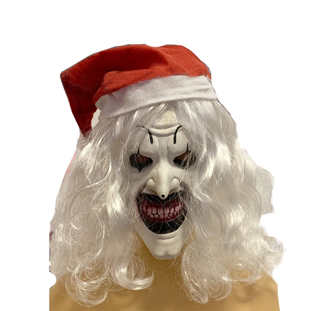 thumbnail image 1 of Disfraz de payaso aterrador de película, conjunto completo, uniforme rojo de Papá Noel para adultos, ropa de fiesta de carnaval de Halloween, juego de rol, 1 of 5