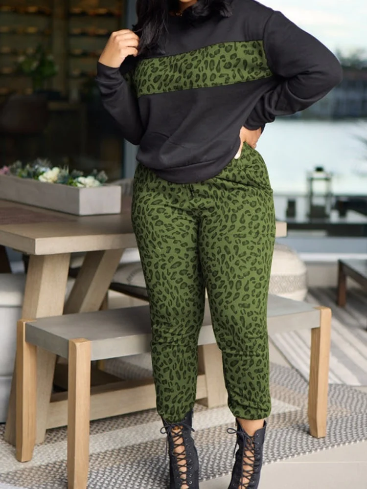 Wmstar Dress Wholesale Winter Bestseller Cross Border European American Leopard Print Long Sleeved Fashionable Tight Plus Size