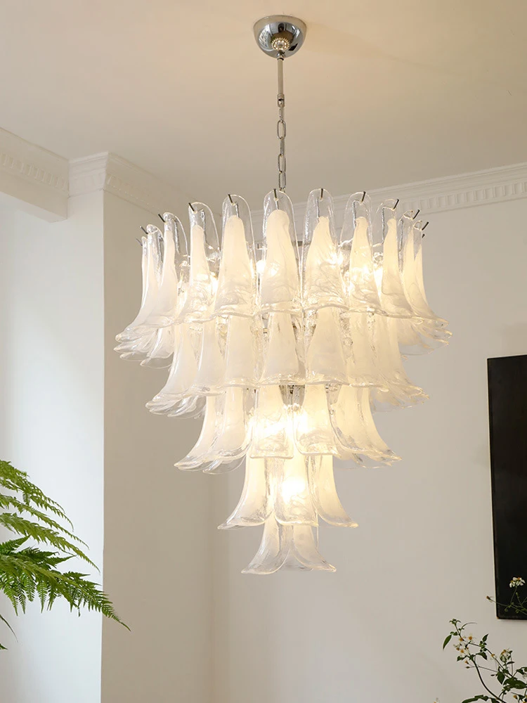 Trendy French Series Glass Art Dimmable LED Chandelier Hanging Lamp Suspension Luminaire for Living Room led chandelier ceiling chandelier led pendant light