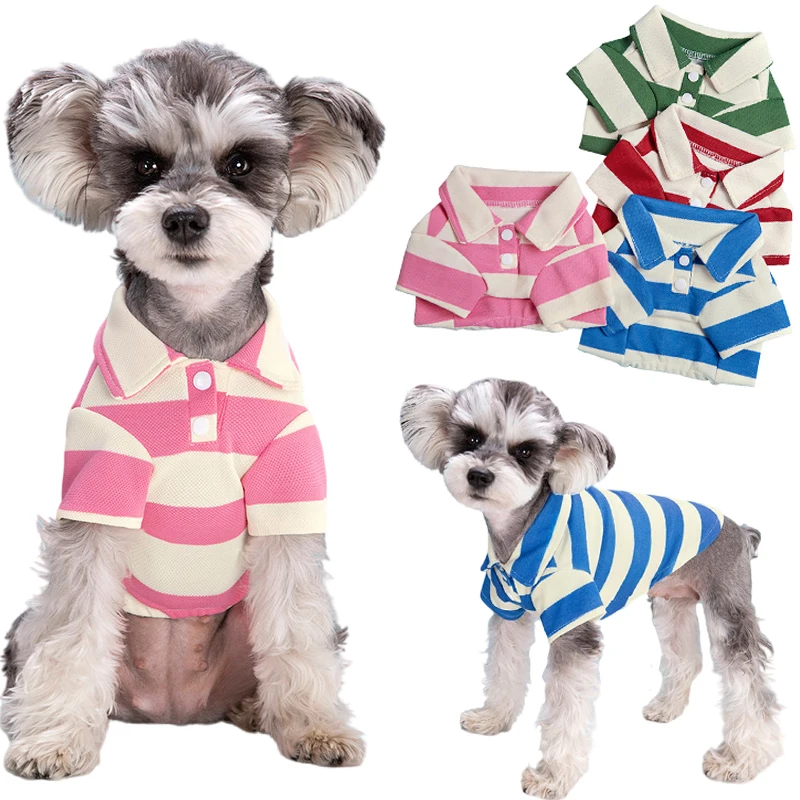 Breathable Puppy Shirts LOPHIPETS Cotton Striped Dog Shirt - Tank Top Vest For Small Breed Puppies & Chihuahuas Dog Shirts