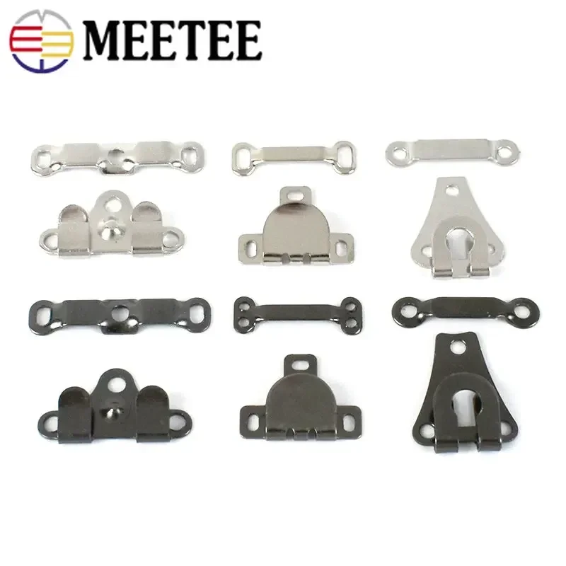 Meetee Metal Invisible Garment Hooks and Eye Trousers Jeans Clothes Adjust Clasp Buckle Hanger Sewing Closure Accessories 50Sets