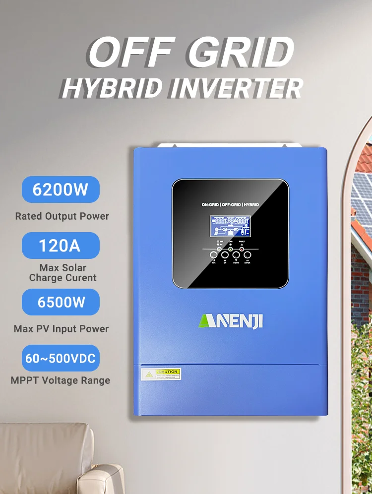 ANENJI 6,2 kW Parallel-Hybrid-Solar-Wechselrichter 220 VAC 48 V MPPT 120 A Solar-Wechselrichter WIFI reine Sinuswelle Off Grid Tie mit CT-Sensor – Detail 2