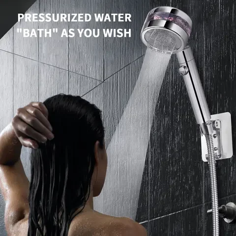 

360° Rotating Pressurized Jetting Shower Head High Pressure RecabLeght Bathroom Bath Shower Filter For Water Showerhead Nozzle