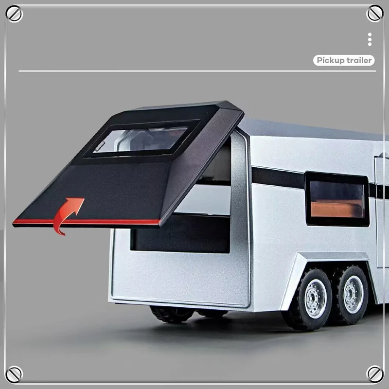 1/32 Cyber toy truck Pickup Alloy Car Model Diecasts Off-road Vehicles Truck Car Model Sound Light Kids Toys Gift With Suitcase 4
