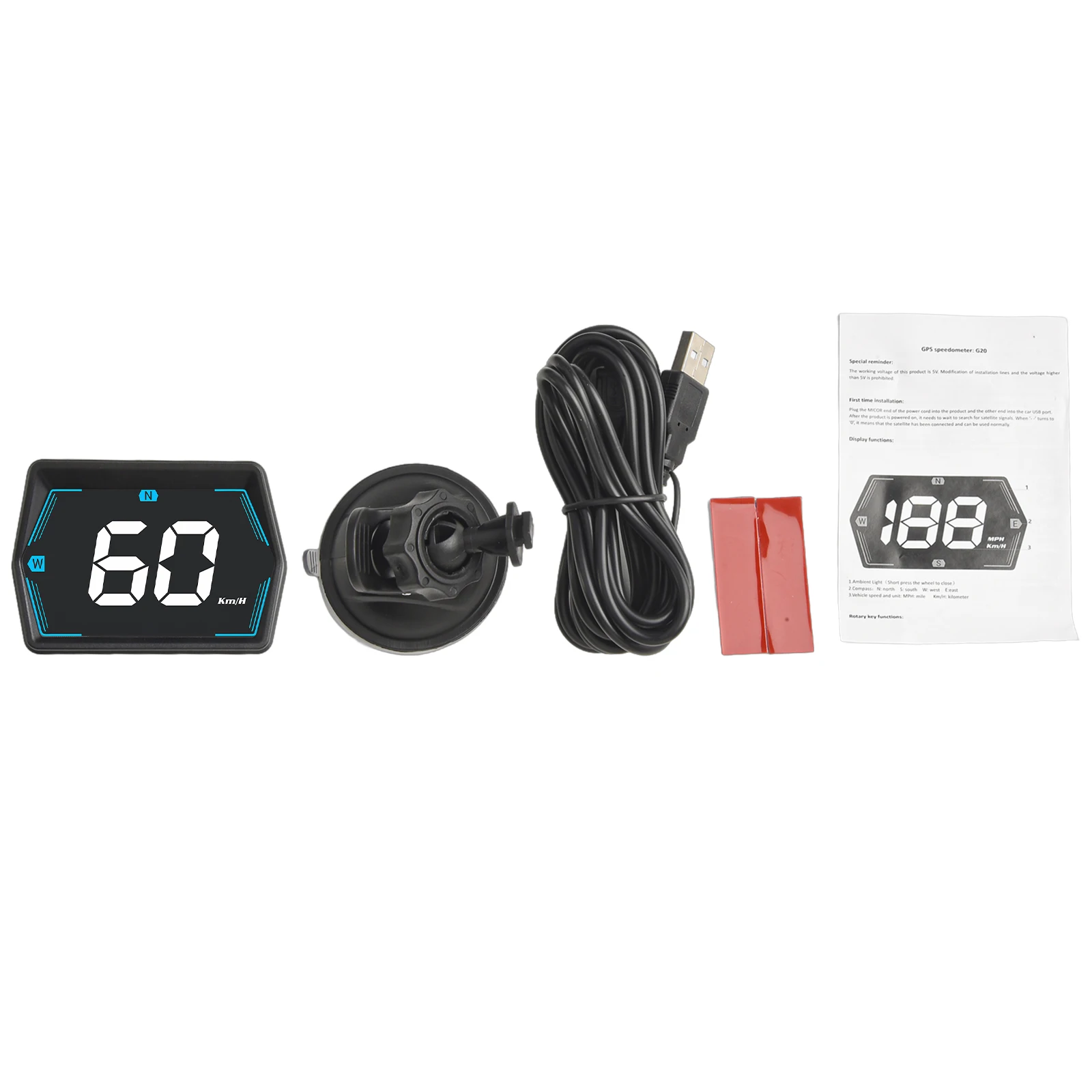 1x G20 GPS Car Digital Speedometer HUD Head-Up Display Eletronics Speed Alarm Gadgets Inteligentes For All Cars