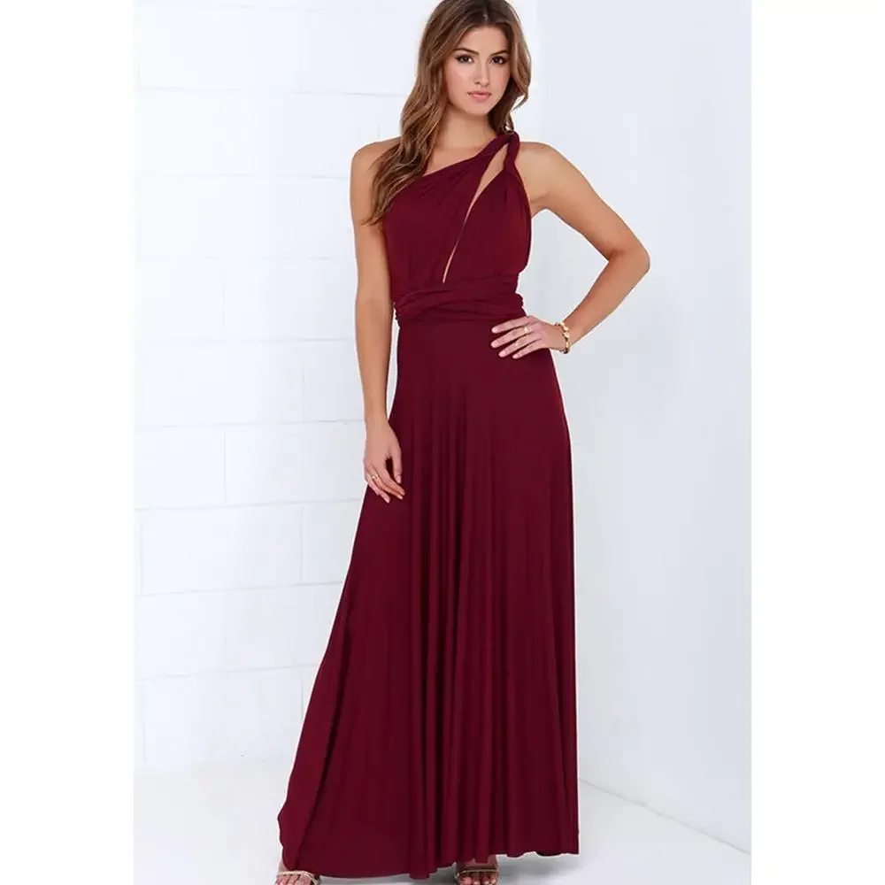 Sexy Fashion BandageLong Dresses Women Girl Summer Boho Female Red Long Dresses Fashion Multi Rope Bandage Drersses for Party 4