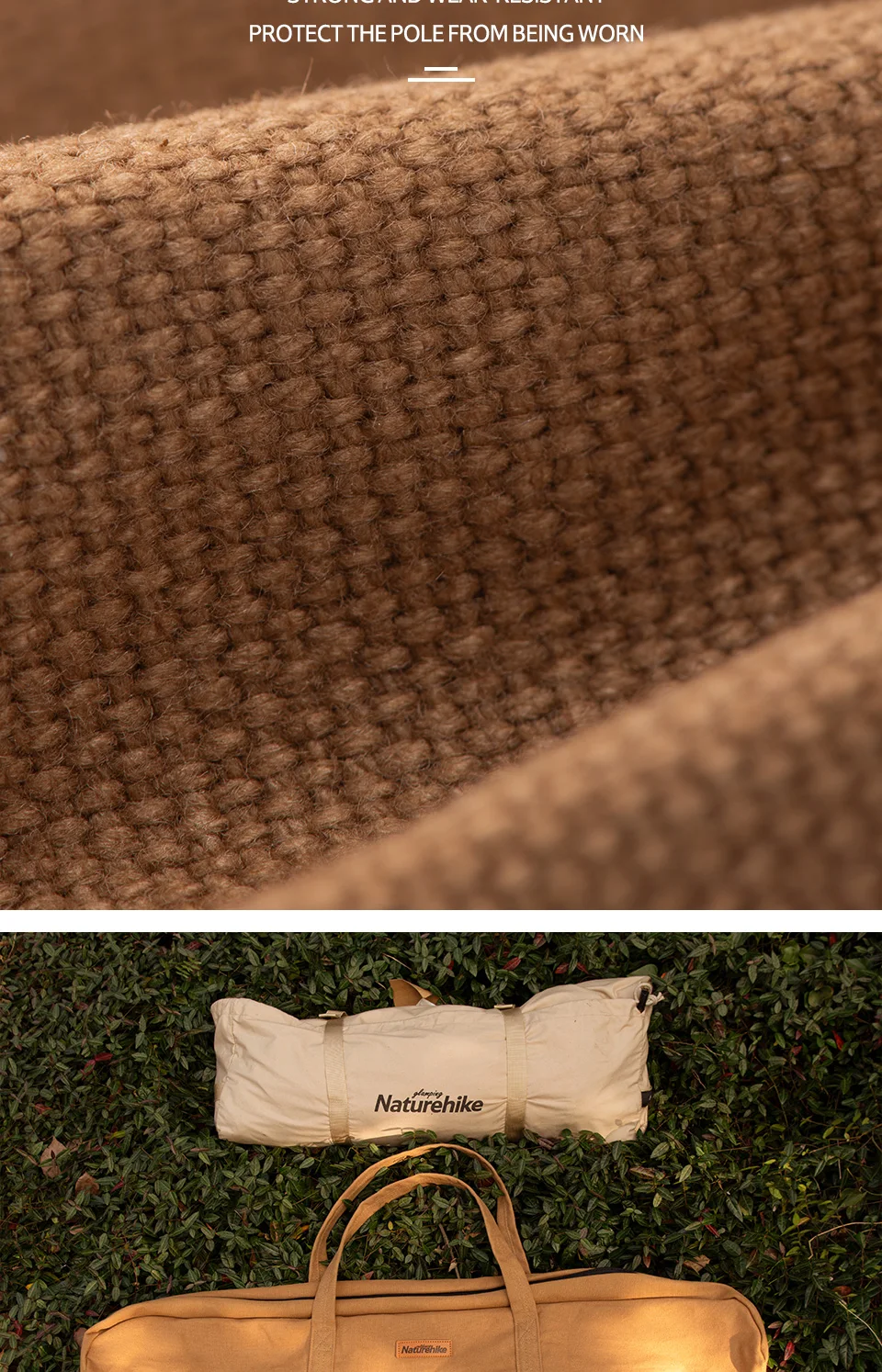 Description Picture 5 of itemNaturehike Sun Shelter Tarp Storage Bag Portable Tent Pole Bag Wear Resisting Tent Awning Rod 16A Canvas Pack Bag