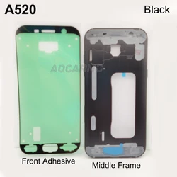 Enhanced Middle Frame Front Bezel Housing Case with Adhesive (Black)