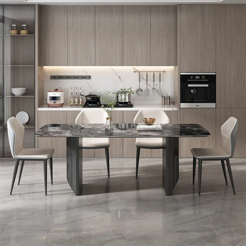 

Marble Unique Rectangular Table Luxury Designer Extendable Kitchen Dining Table Space Saving Italian Esstisch Modern Furniture