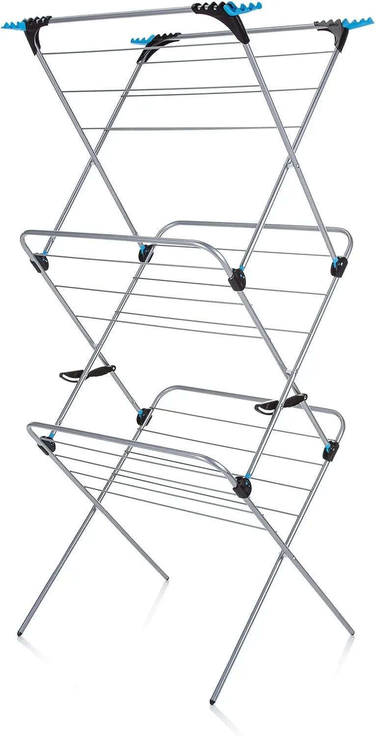 3 Tier Plus Indoor and Outdoor Portable Clothes Drying Rack - Collapsible Laundry Air Dryer with 69 ft. of Hanging Space 3