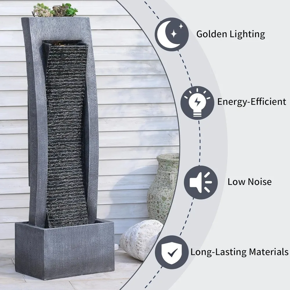 49" Outdoor Freestanding Water Fountain 5