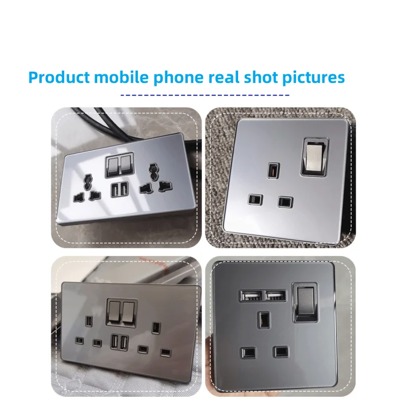 de vidro 1gang2way interruptor da escada usb 04