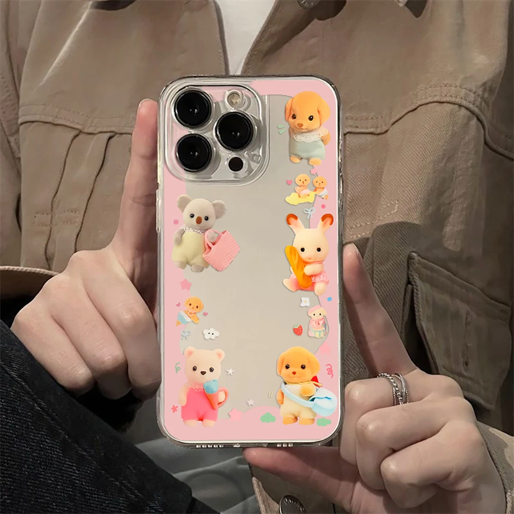 Vintage Bear Design Luxury Clear Phone Case