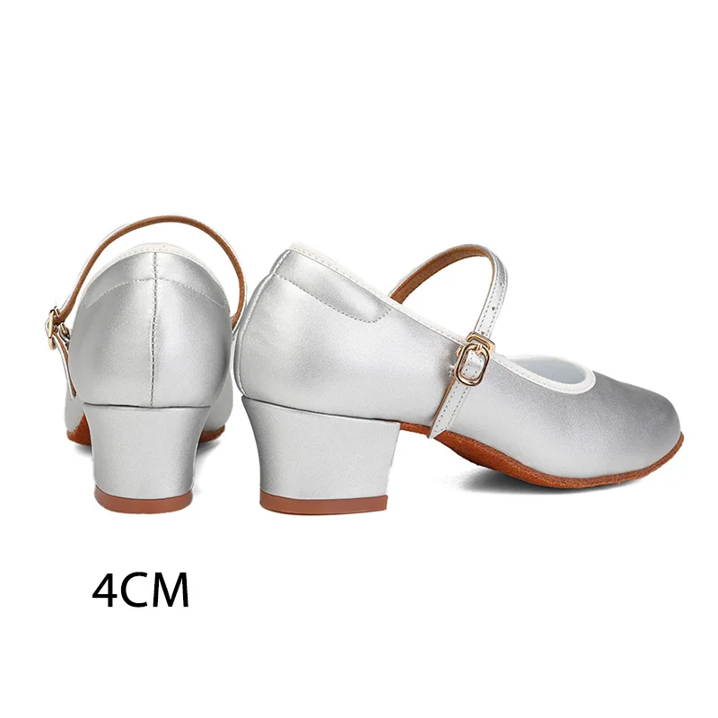 Latin Ballroom Dance Shoes for Women 4 CM Heel Closed Toe Modern Salsa Dance Teaching Performance Dancing Shoes dance shoes
