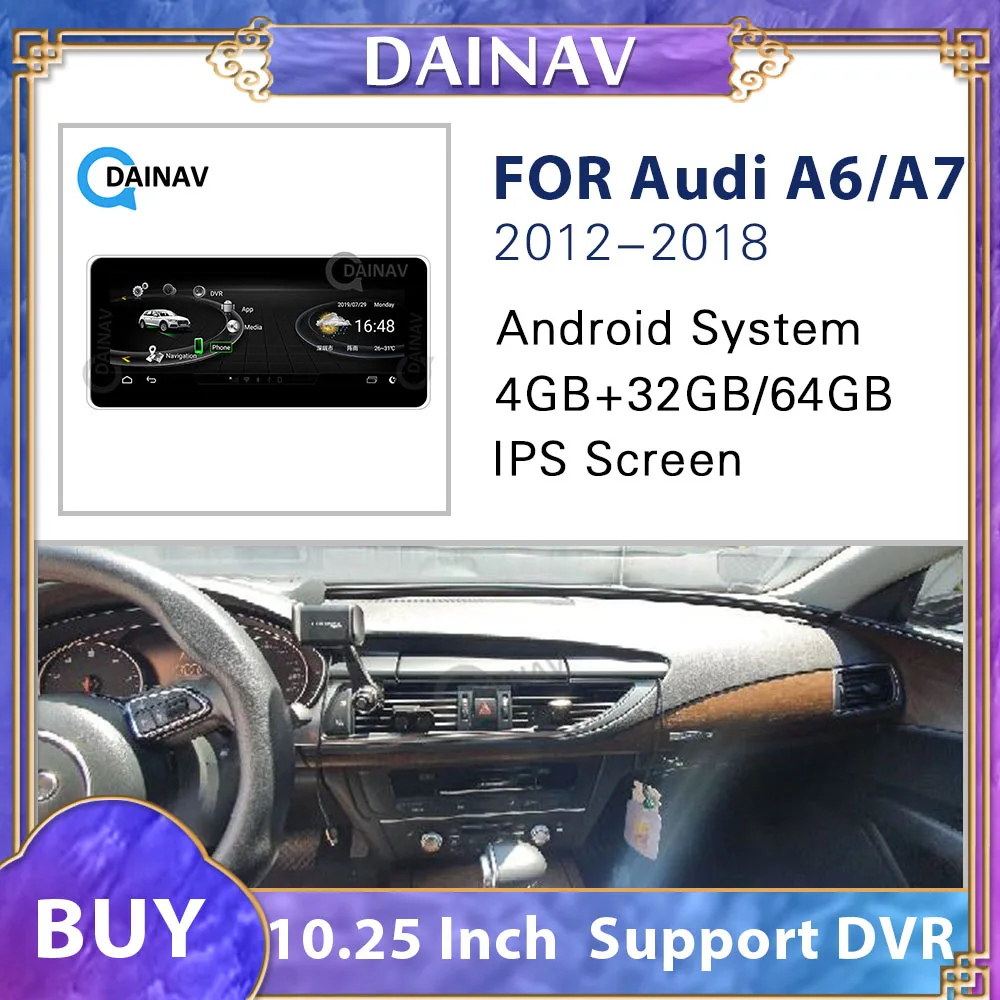 10.25 Inch Car Multimedia Player Radio Stereo For Audi A6 A7 2012 2013 2014 2015 2016 2017 2018