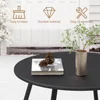 Round Metal Outdoor Side Coffee Table for Outside Patio, Black Coffee Tables 4