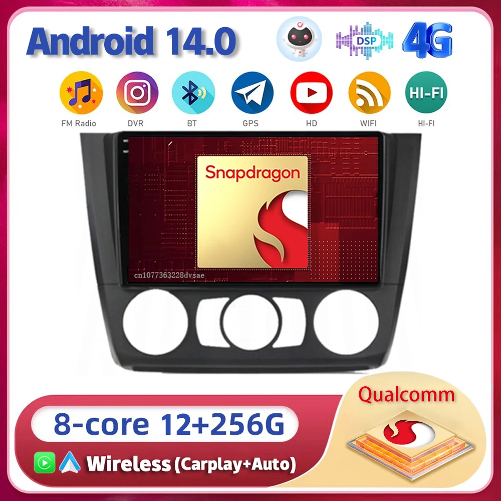 

Android 14 Carplay Auto Car Radio For BMW 1 Series E81 E82 E87 E88 AT/MT 2004-2012 Multimedia GPS Player Stereo 2din Head Unit