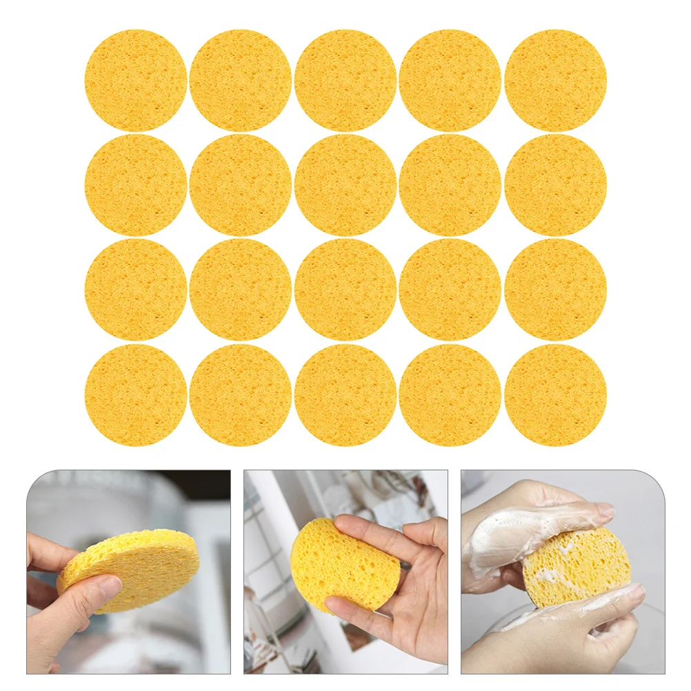 

20 Pcs Sponge Pulp Puff Blender Makeup Face Cleaning Pads Exfoliating Sponges Powder Natural Cellulose Facial