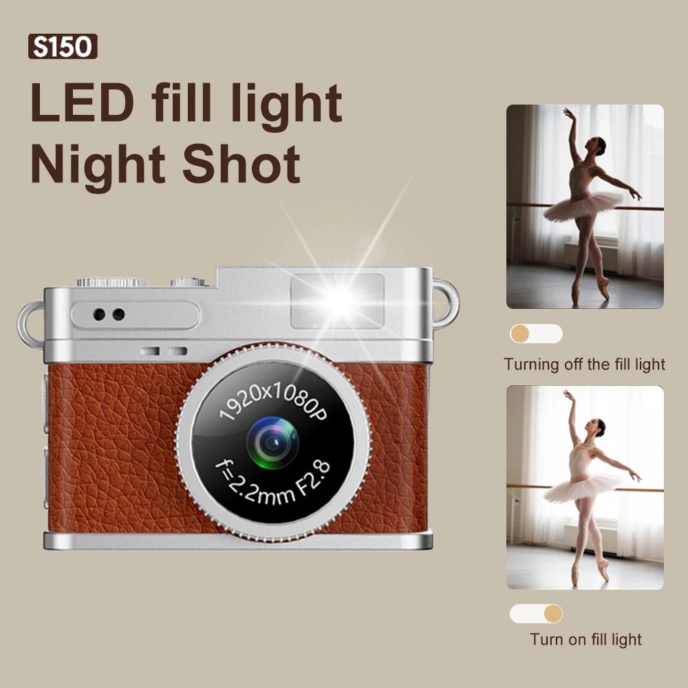 Retro Mini Digital Camera - Vintage Style 12MP Camera With 16GB Card, 1080P Video, Instant 8-Second Photos