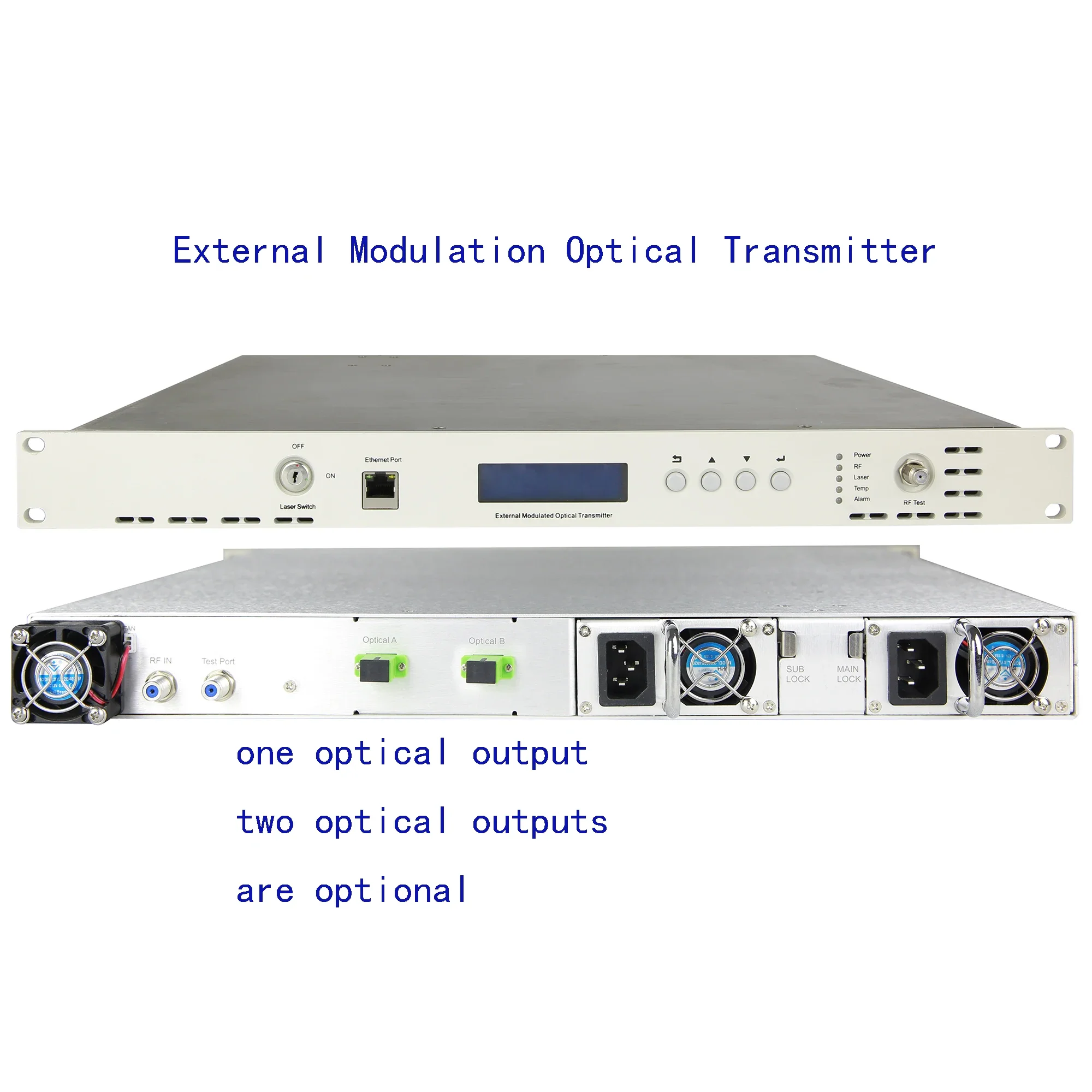 50-200KMs free shipping CATV external-modulated Optical Transmitter,  1550nm external modulation RF to optical converter,