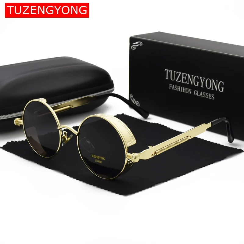 2022 Gothic Steampunk Sunglasses Polarized Women Brand Designer Men