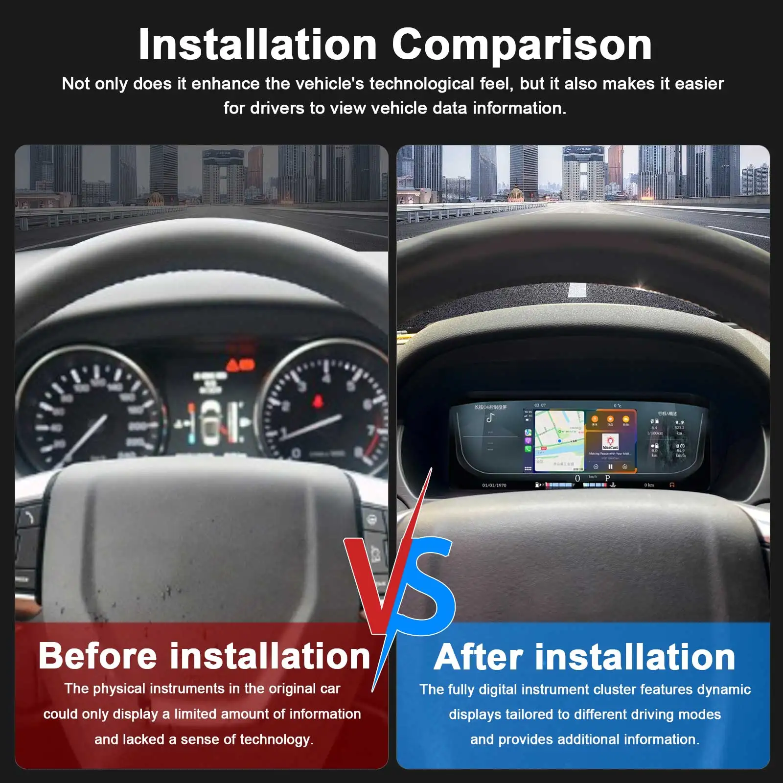 Digital Cluster Dashboard For Land Rover Discovery Sport 2015-2019 Speedometer